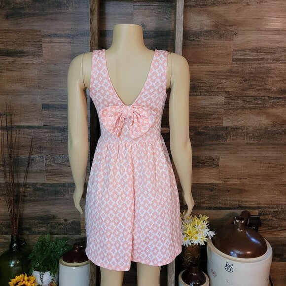 Everly Fit & Flare Dress Size S Bow Back Detail Stretch Country Girl Feminine - Picture 4 of 10